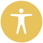 gold icon with accessibility symbol