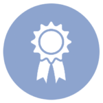 blue icon with award ribbon