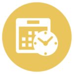 yellow icon with calendar and clock